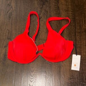 Shade & Shore Vibrant Red Underwire Bra